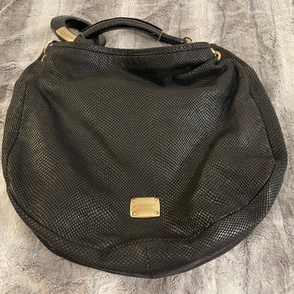Jimmy Choo Sky Bangle Hobo Pre-Loved Black Bag